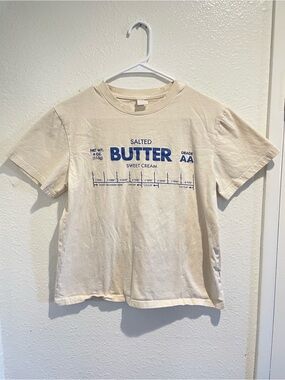 🧈✨ Retro Double-Sided Salted Butter Social Club Graphic Tee • Cream S 🥖